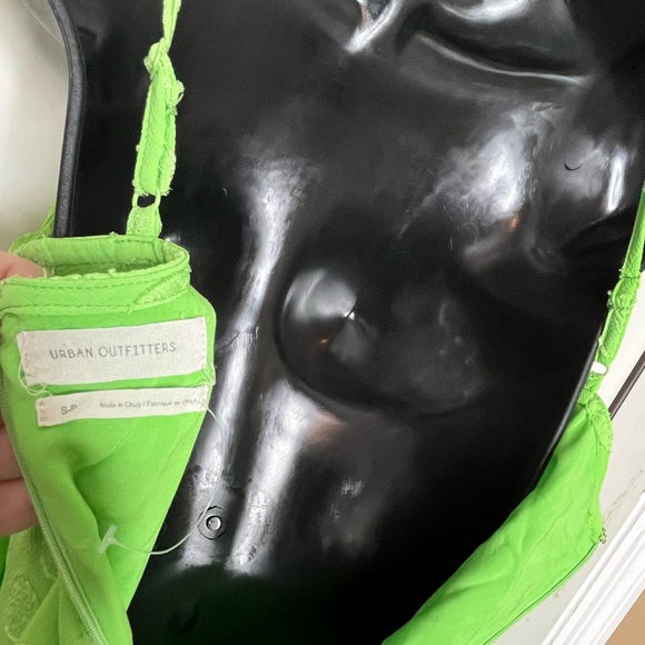 Urban Outfitters Lime Green Circle Spaghetti Strap Mini dress Sz Small - Picture 9 of 10